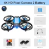 V8 New Mini Drone 4k profession HD 1080P Wide Angle Camera WiFi FPV RC Dron Height Keep Drones Helicopter Kids Toys 4DRC - Imagen 13